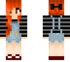 red haired girl with bow