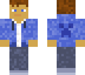 White shirt Blue jumper Boy | Minecraft Skin