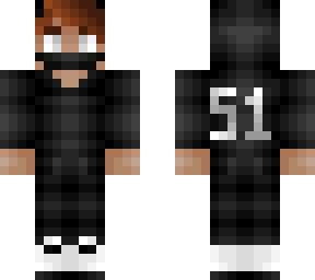 black hoodie w/ mask - blue stripes - paid request