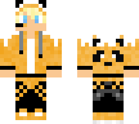 blond orange panda gamer