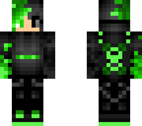 green and black emo boy
