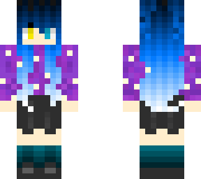 blue hair,multi-eyed-space outfit- olive
