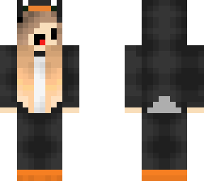 cute pinguin girl with no black no skin glitch