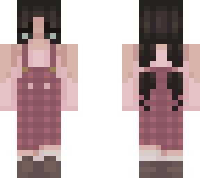 pink overalls girl skin