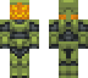 master chief with a pumpkin head