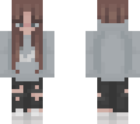 blue nike sweatshirt girl skin