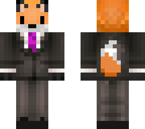 fox suit with purple tie