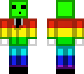 pixel man but rainbows