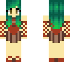red, brown, & green girl