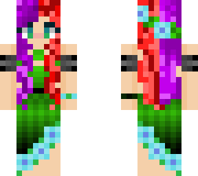 aligeeky's oc with split hair red and purple prom