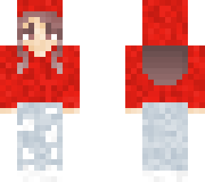 girl with red hoodie