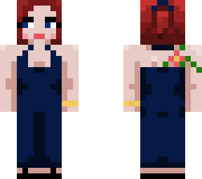halterneck pants dress flower tattoo
