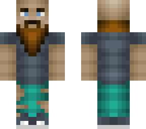 old rusty man - brown beard - teal pants