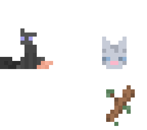 cinderpelt, jayfeather, and stick.