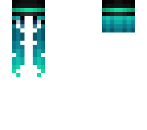 hair & hat base - cyan fade teal - black hat