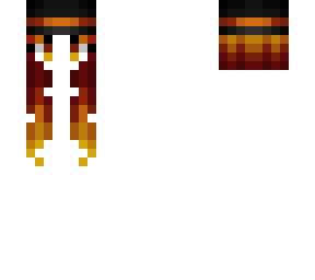 hair & hat base - red fade orange & yellow - black hat