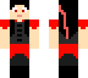 red and black outfit girl