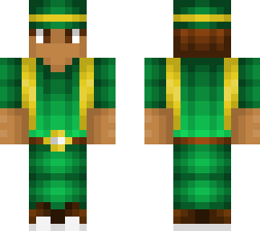 tanned irish man - green & yellow - hat & belt