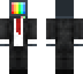 tv head in suit