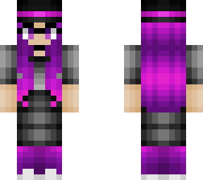 cute girl - neon purple & pink - black fade gray - hat & glasses