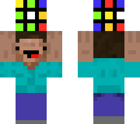 derp steve carrying rubix cube
