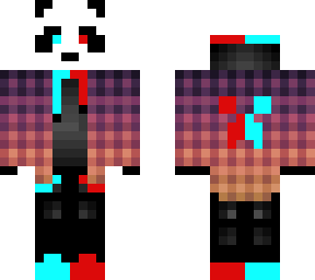 red blue panda with jacket