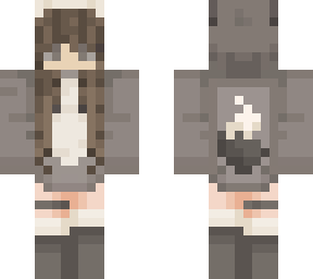 gray fox hoodie (pulled back)