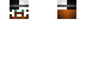 hair & hat base - brown beard & mustache - black & white hat