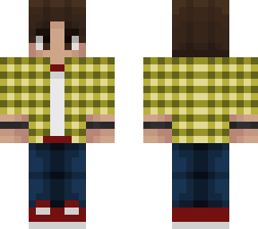 yellow button-up