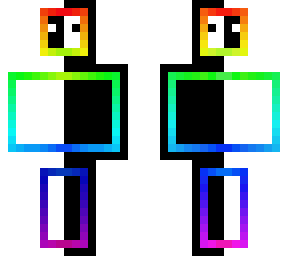 black and white with rainbow line