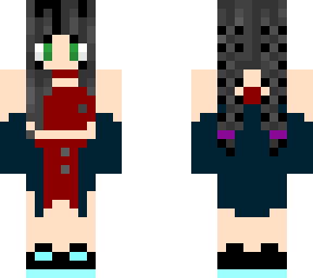braided black hair girl with blue and red outfit