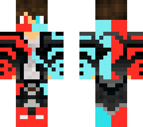 gamer boy red blue | Minecraft Skin