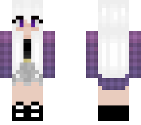 girl in purple flannel