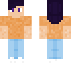 girl with orange shirt and jeans