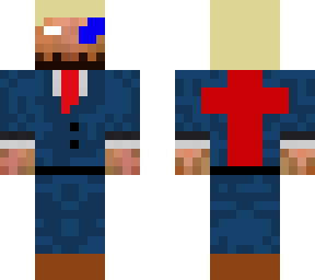myschlatt with blue suit and red cross on back