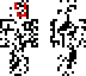 black and white and red