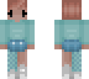 chibi girl - red head - green & blue