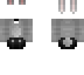 ob - gray easter bunny - tail & ears - black shorts