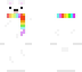 polar bear with rainbow scarf + earmuffs