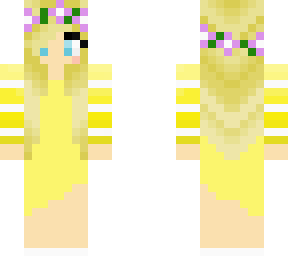 yellow dress girl with purple flower crown