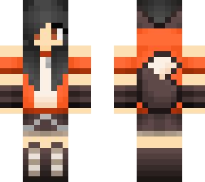 2020 black hair fox hoodie girl