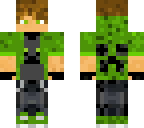 enderman shirt with green hoodie