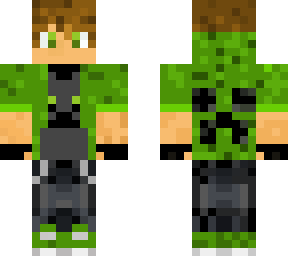 enderman shirt with green hoodie v2