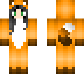 girl in fox onesie with black hair