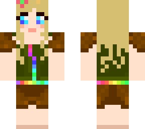 rainbow hobbit girl with flowers