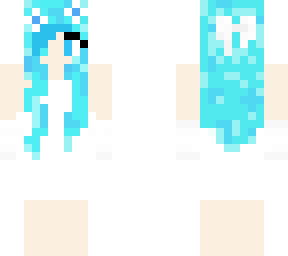 girl skin w/ blue hair and white dress