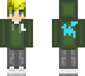 green boy with a dragon hoodie