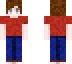 red shirt brown hair boy