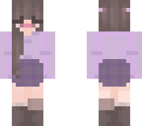 school girl wearing all purple