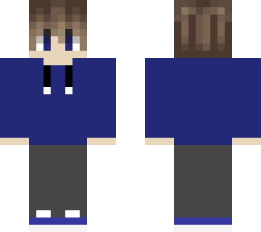blue boy with hazel hair